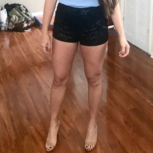 Zara Black high waisted short pleather shorts